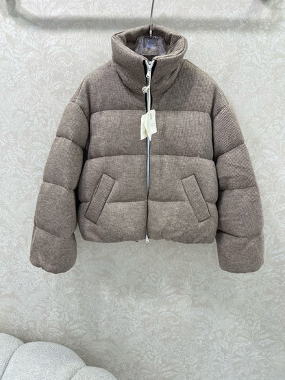 Bru 25 Cashmere fabric + white goose down down jacket