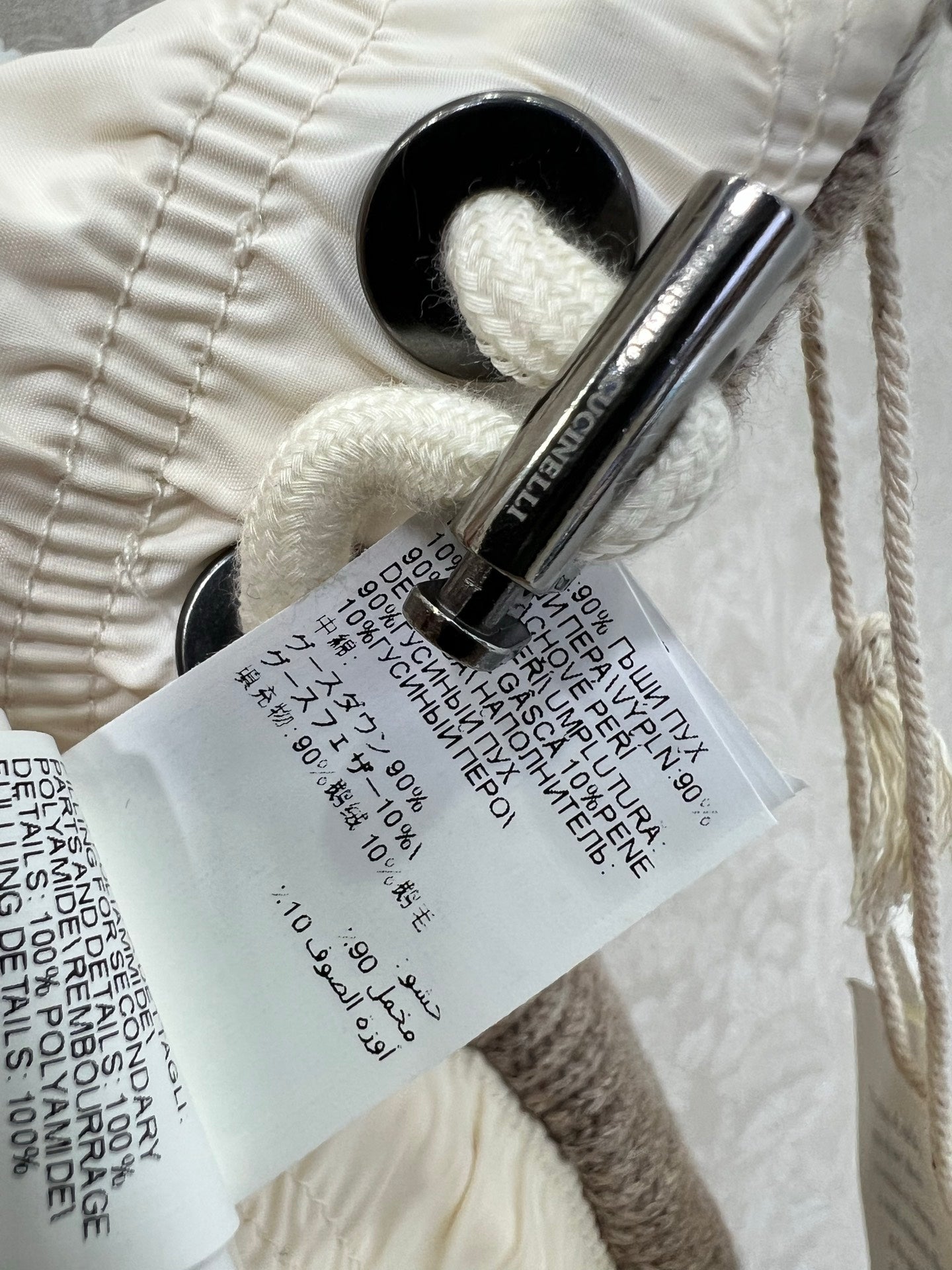 Bru 25 Cashmere fabric + white goose down down jacket