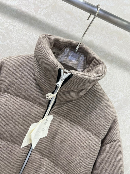 Bru 25 Cashmere fabric + white goose down down jacket