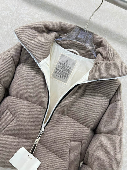 Bru 25 Cashmere fabric + white goose down down jacket
