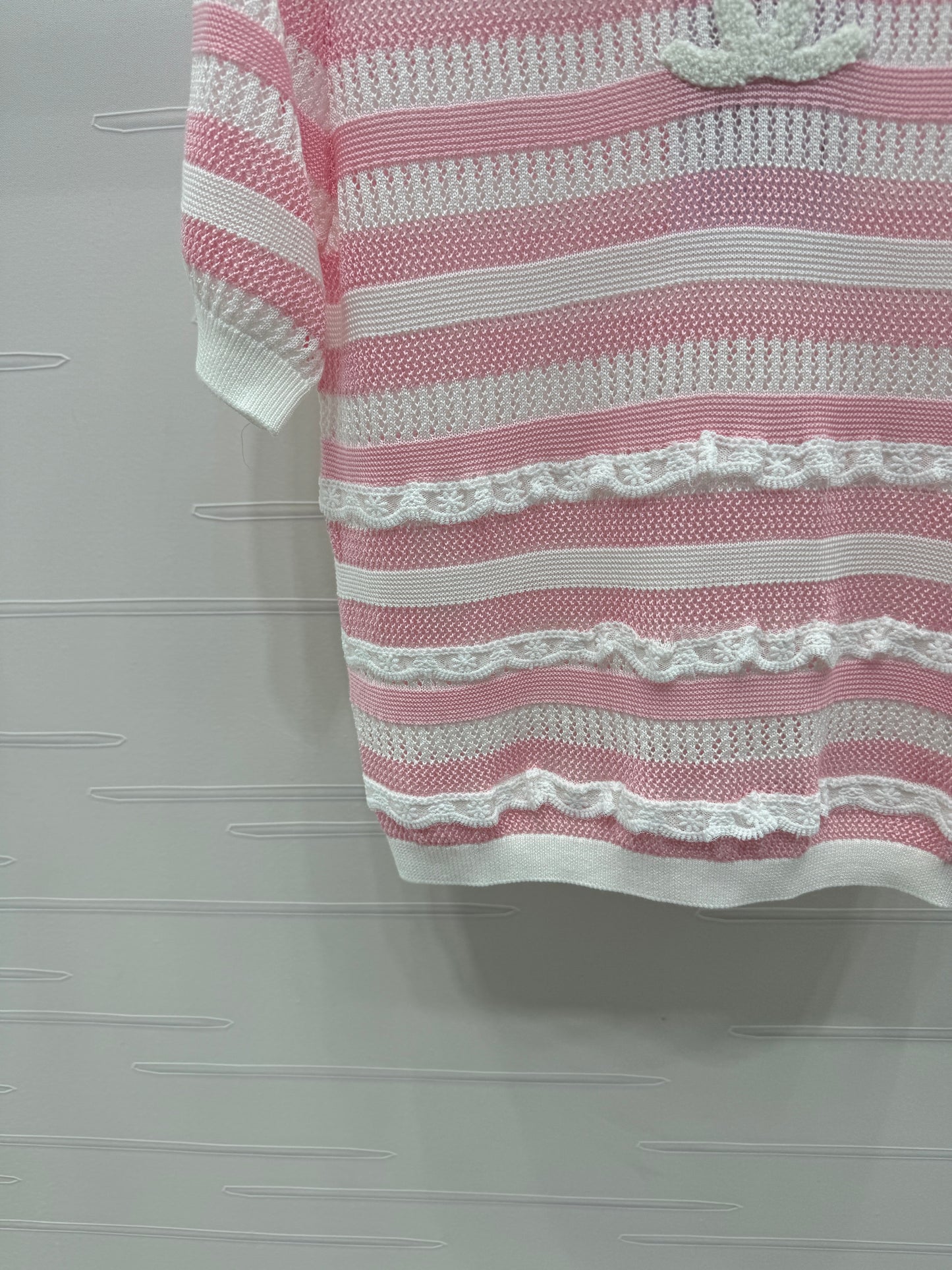 C 2025 Spring/Summer Lace Collar Knit Short Sleeve!