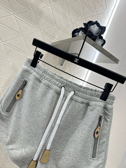 L 25 Hooded Drawstring Jacket and Shorts Set