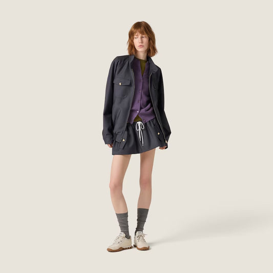 M 25fw Medium Dark Gray Workwear Flight Jacket + Mini Skirt