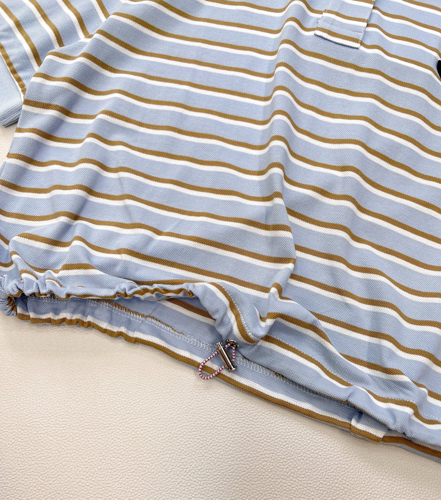P 2025 new style lapel striped short-sleeved Polo shirt