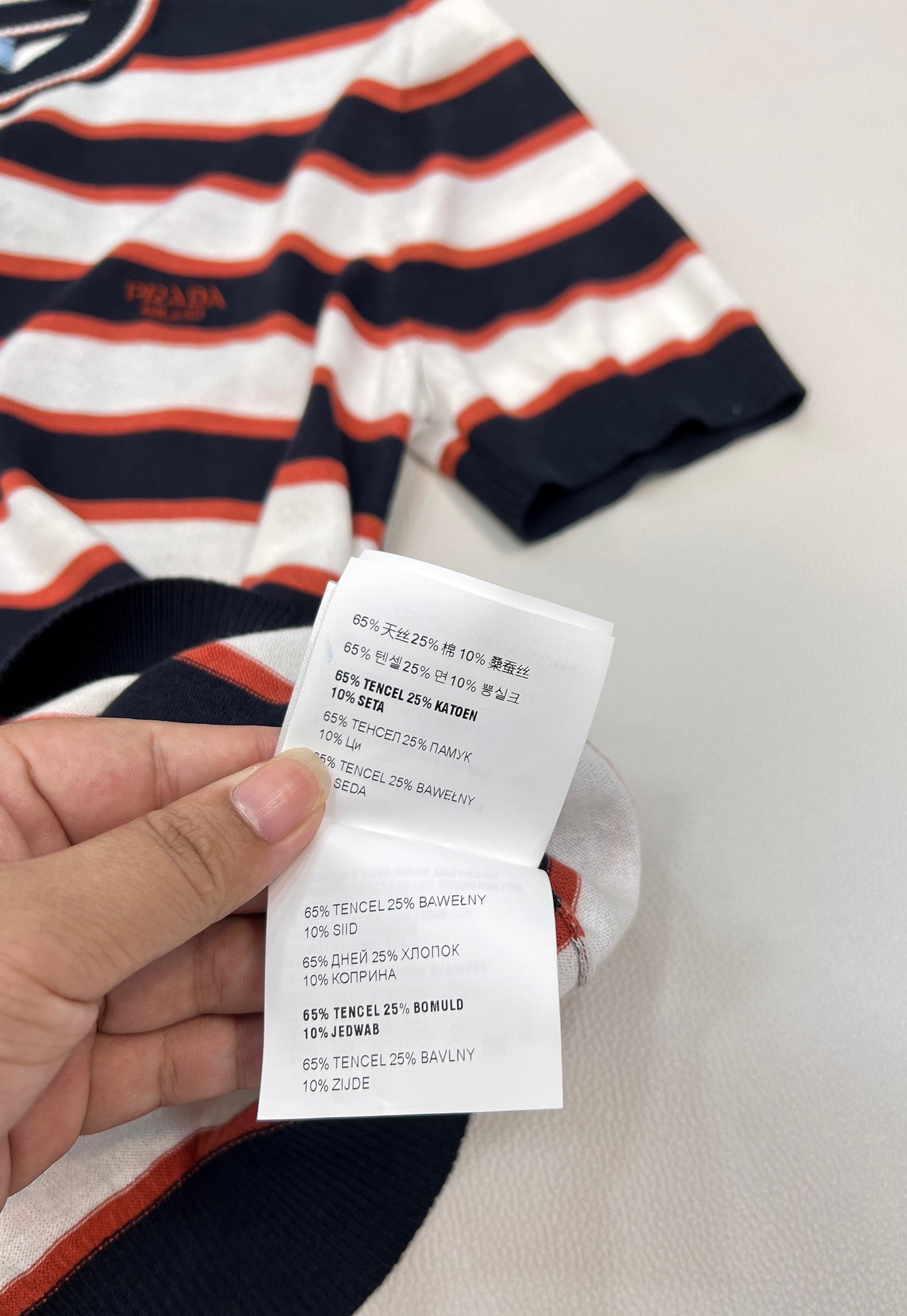 p 25Ss new spring and summer striped short-sleeved knitted top