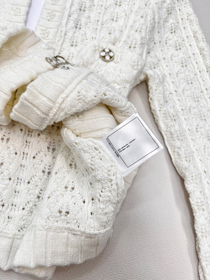 C 25fw Hollow Embossed Woven Cardigan