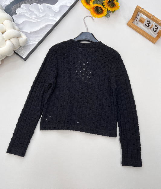 C 25fw Hollow Embossed Woven Cardigan