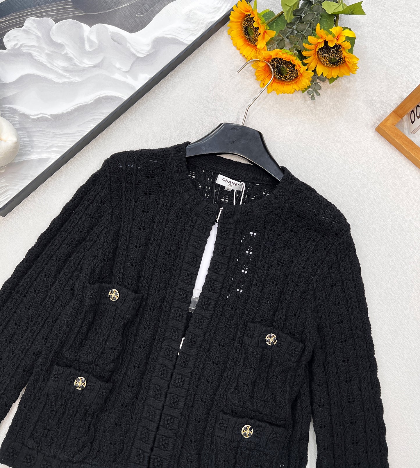 C 25fw Hollow Embossed Woven Cardigan
