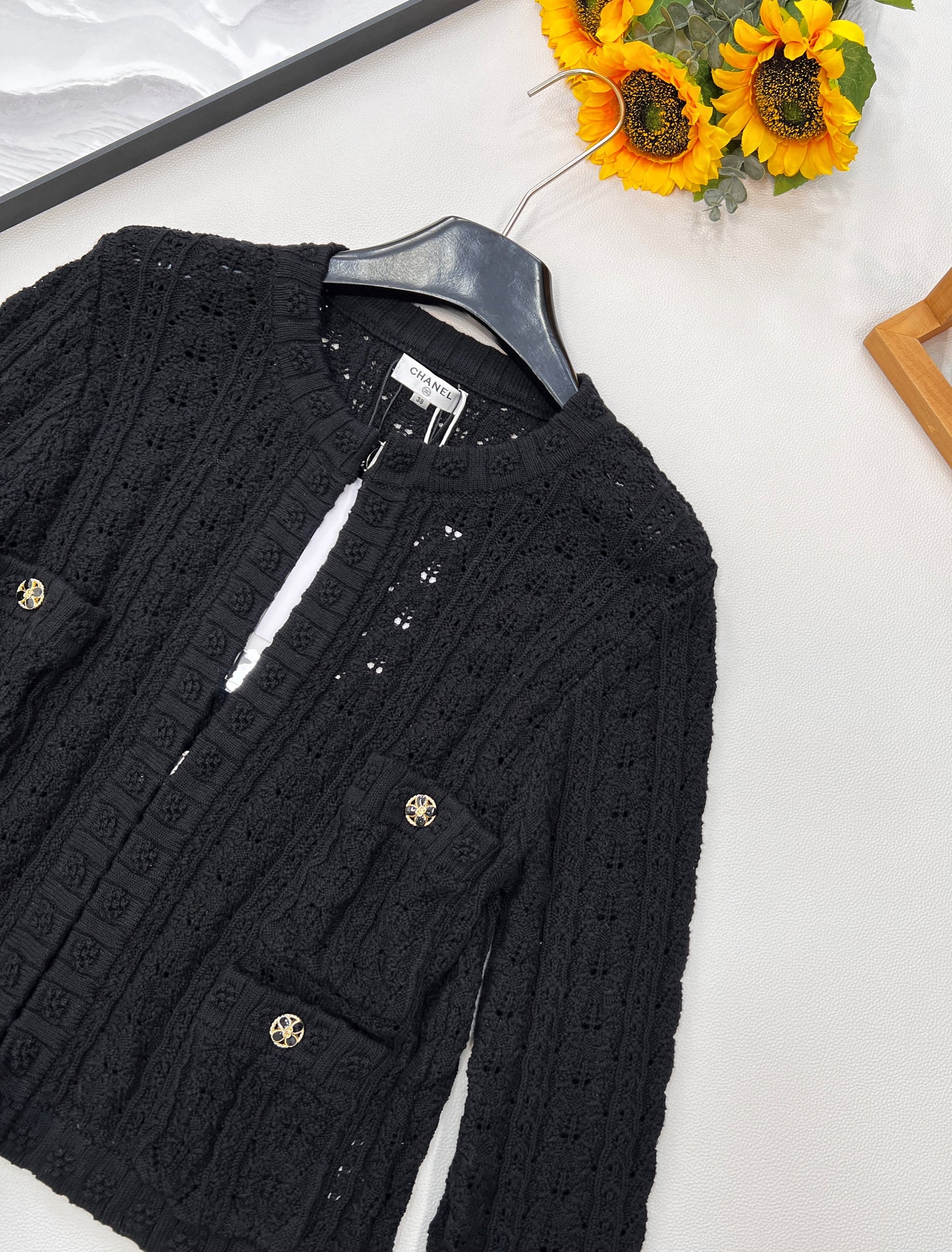 C 25fw Hollow Embossed Woven Cardigan