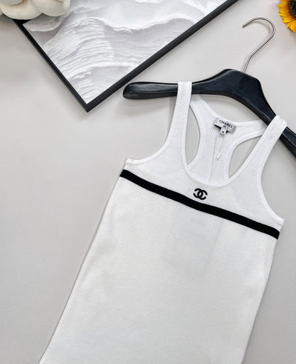 C 25 new embroidery basic knitted vest