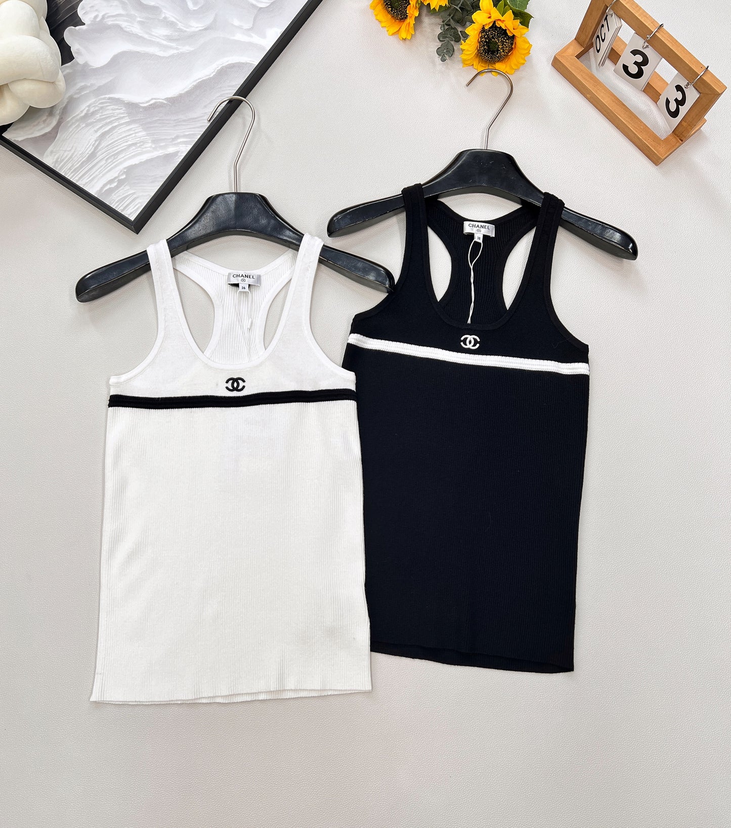 C 25 new embroidery basic knitted vest