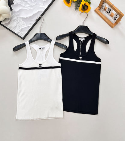 C 25 new embroidery basic knitted vest