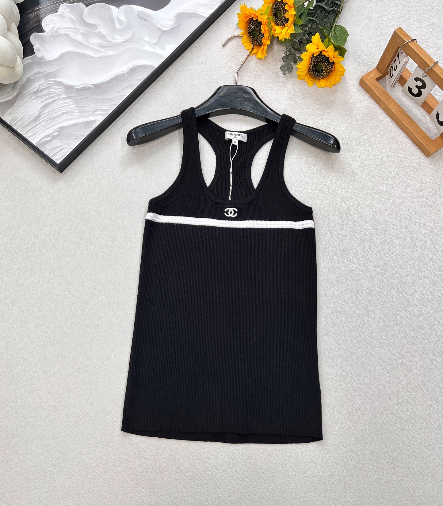 C 25 new embroidery basic knitted vest