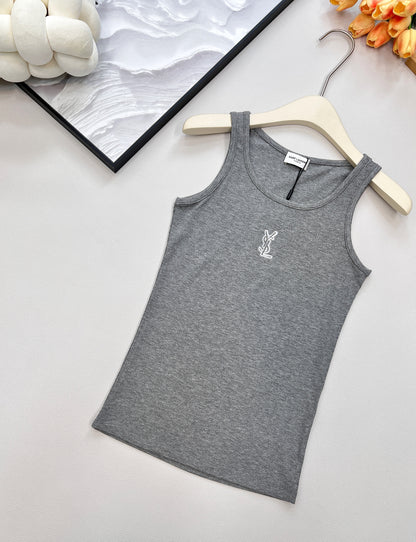 Y 25 logo print ribbed stretch vest
