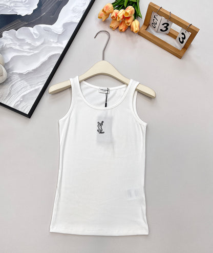 Y 25 logo print ribbed stretch vest