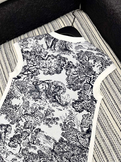D 25 new product Knitted jacquard vest dress