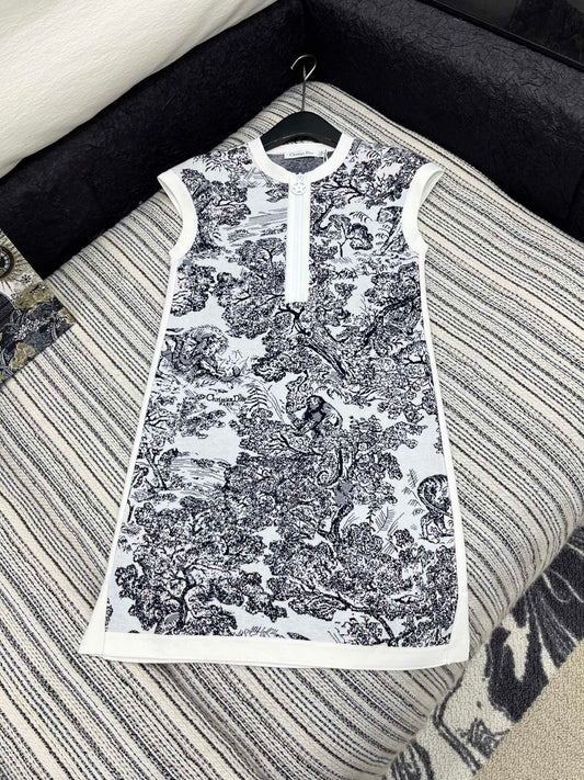 D 25 new product Knitted jacquard vest dress