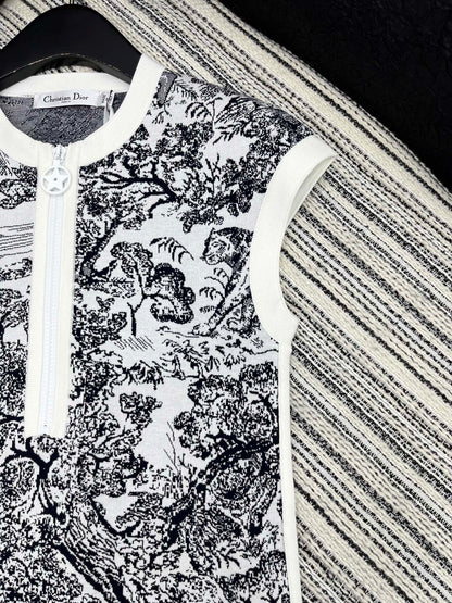 D 25 new product Knitted jacquard vest dress