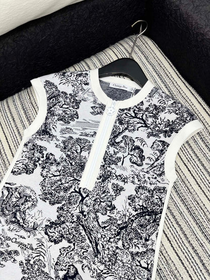 D 25 new product Knitted jacquard vest dress
