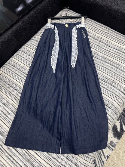 C 25 new styles, lace belt-embellished Tencel jeans