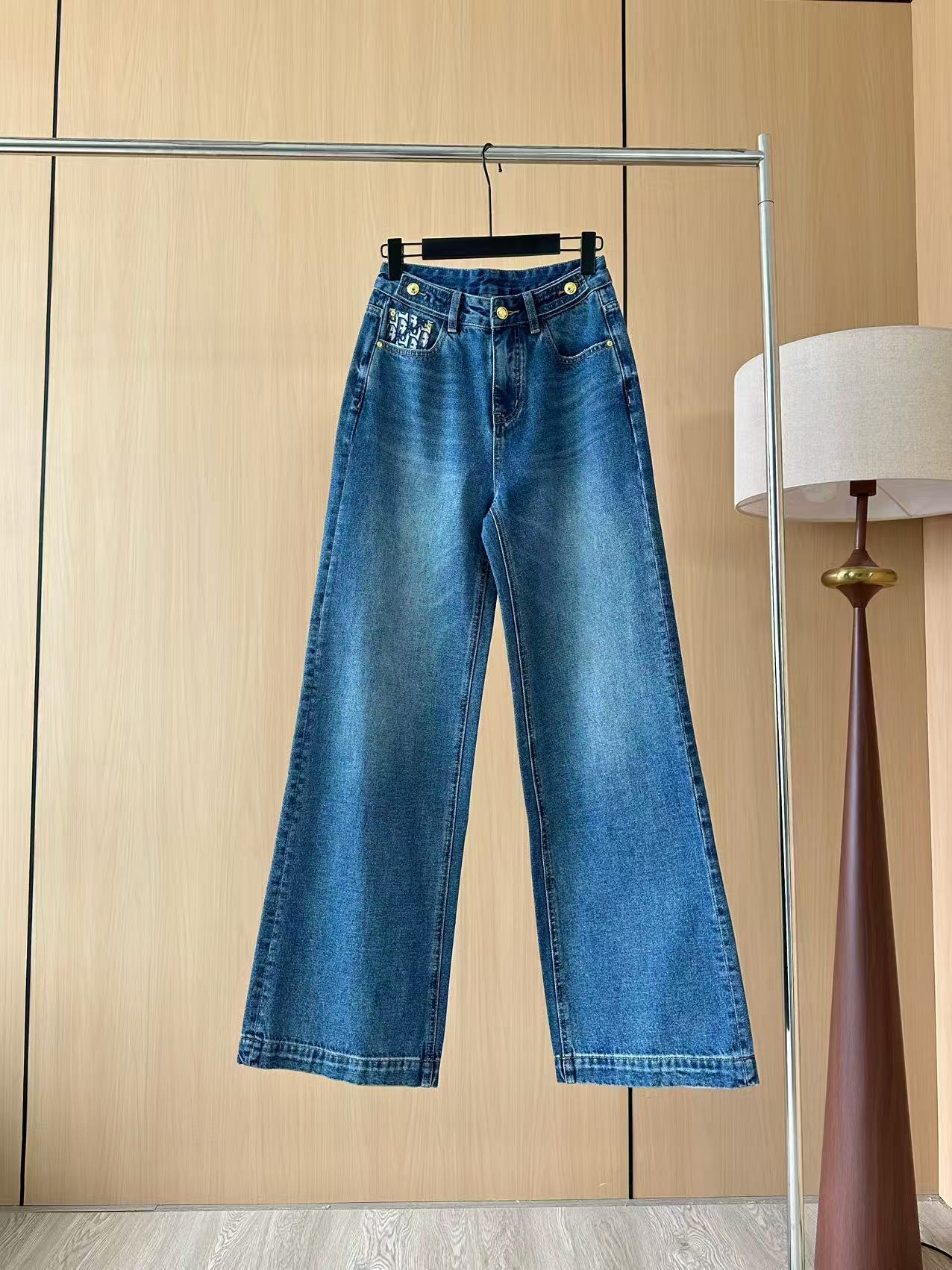 D 2025 Jeans with Monochrome Jacquard Flap Pockets
