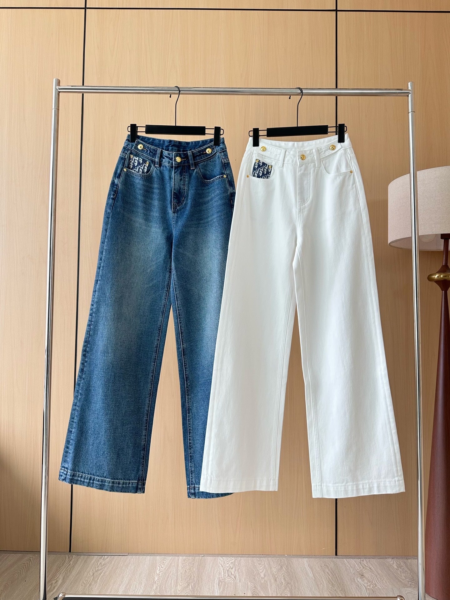 D 2025 Jeans with Monochrome Jacquard Flap Pockets
