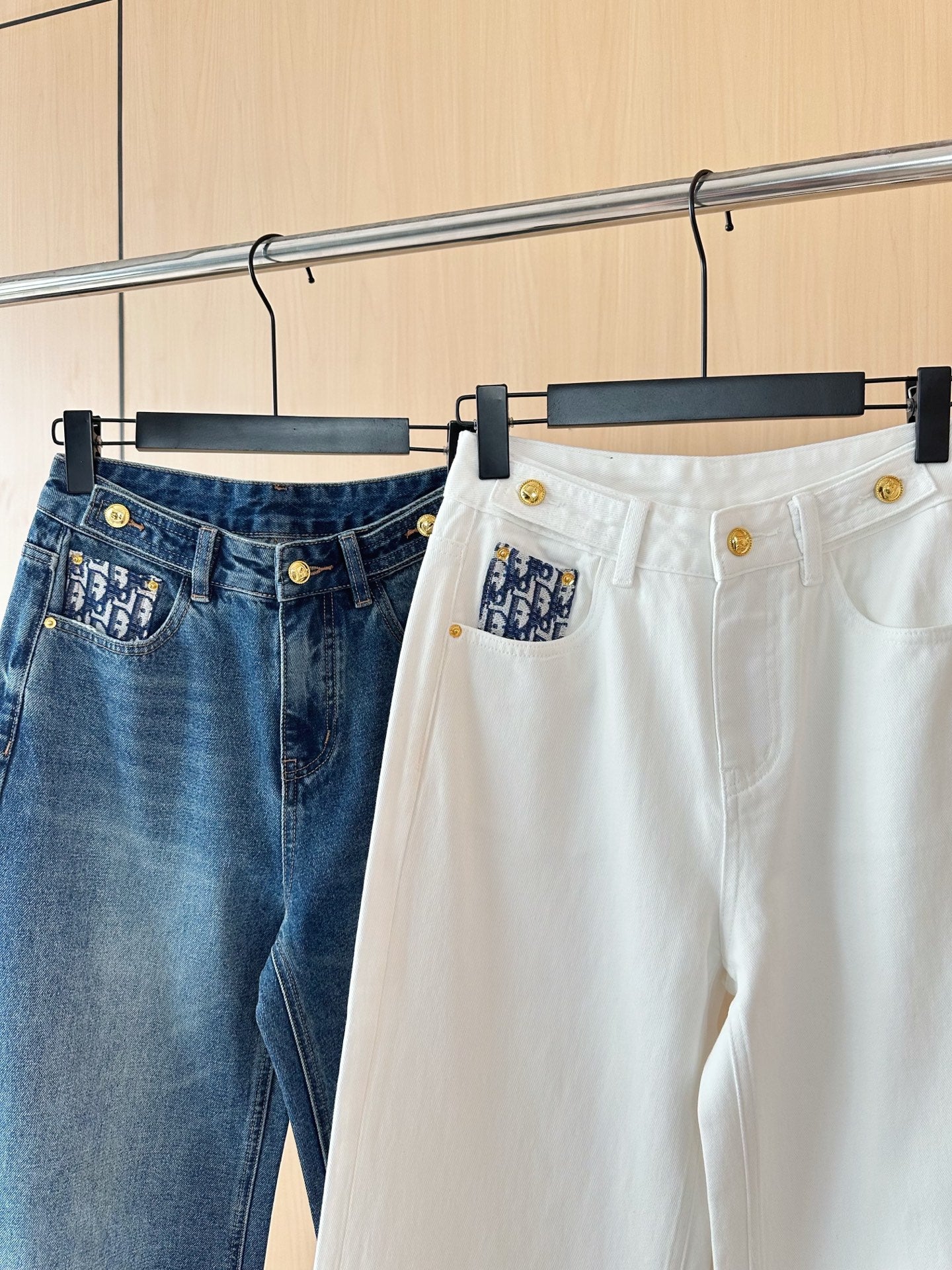 D 2025 Jeans with Monochrome Jacquard Flap Pockets