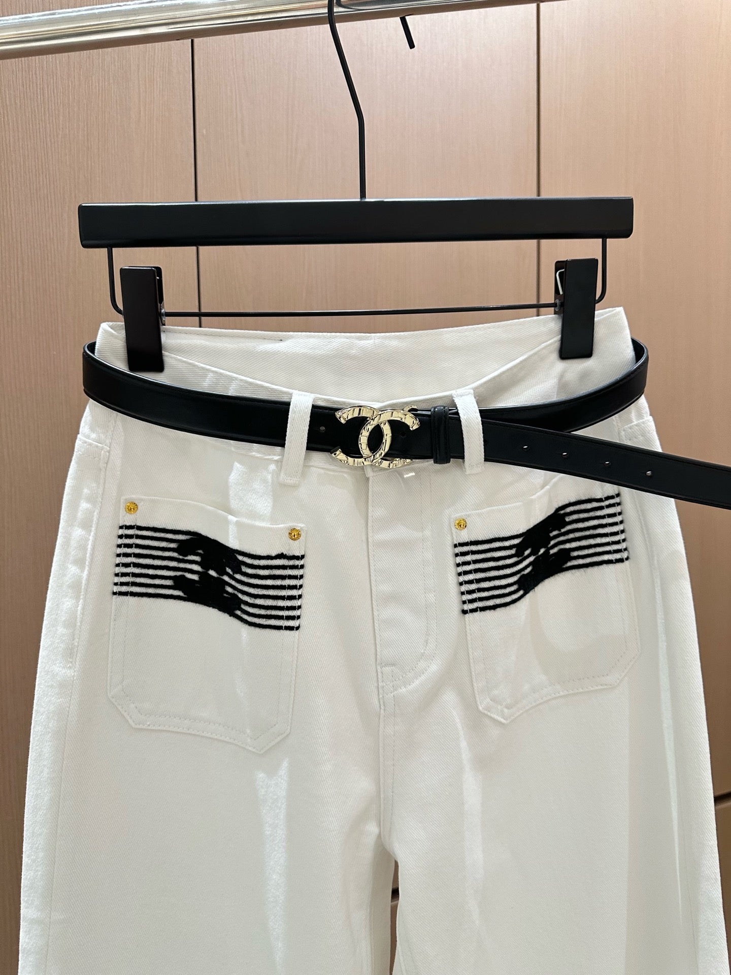 C 2025 Double-Pocket Decorative Jeans [With Belt]