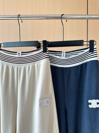CE 25 Ribbed elastic waist sports pants