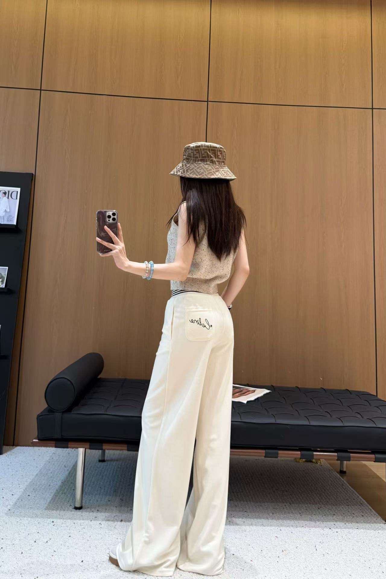 CE 25 Ribbed elastic waist sports pants