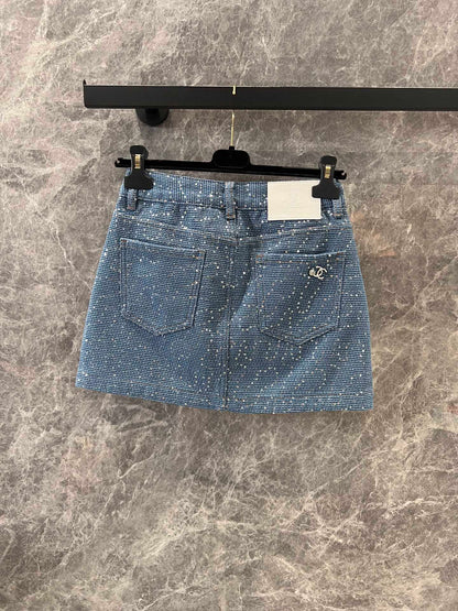 C 25Ss spring and summer new Heavy duty sequin denim half skirt