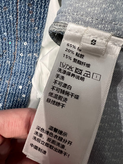 C 25Ss spring and summer new Heavy duty sequin denim half skirt