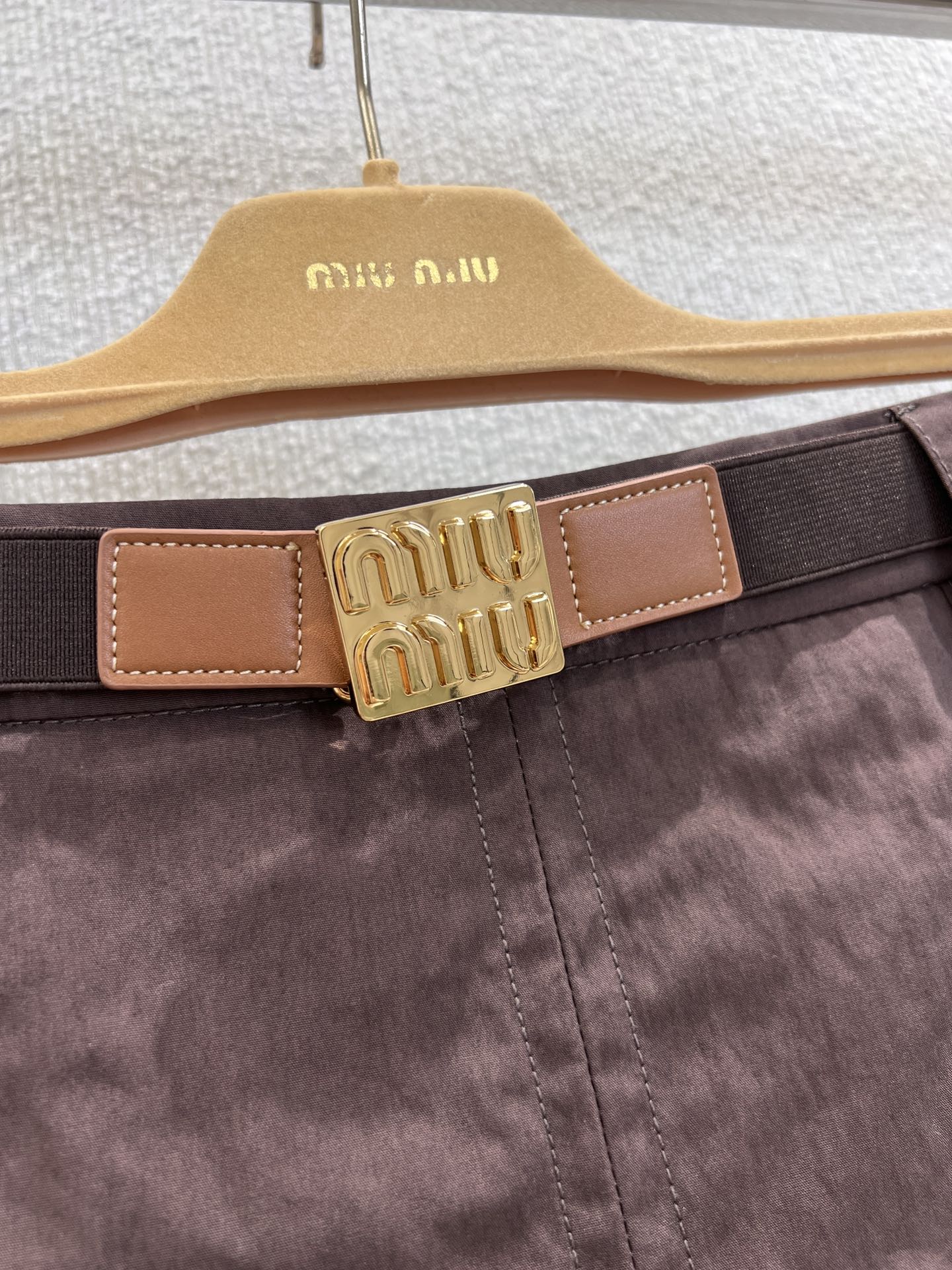 M 25 early fall new England style belt pleated short skirt