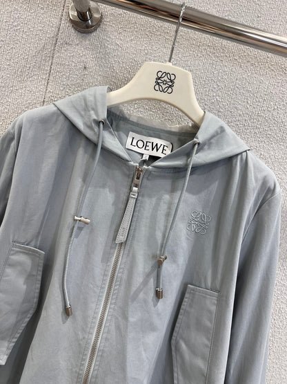 LO 25Fw Early Fall New Hooded Drawstring Zipper Jacket + Shorts Set