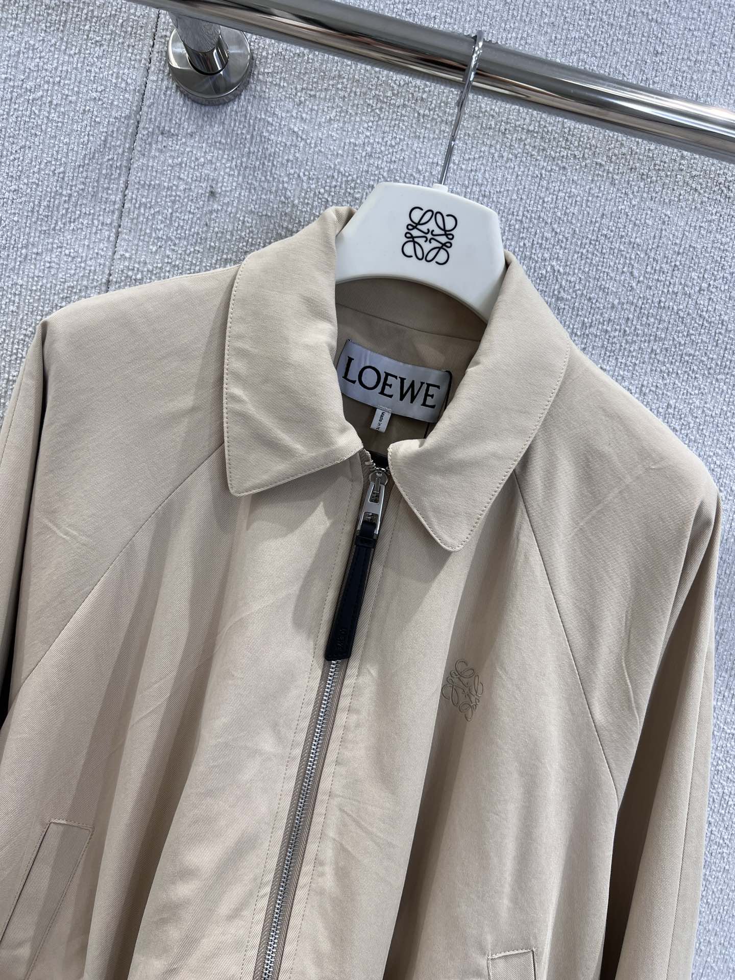 LO 25Ss Early Spring New Flip Lapel Zipper Short Drawstring Jacket Jacket