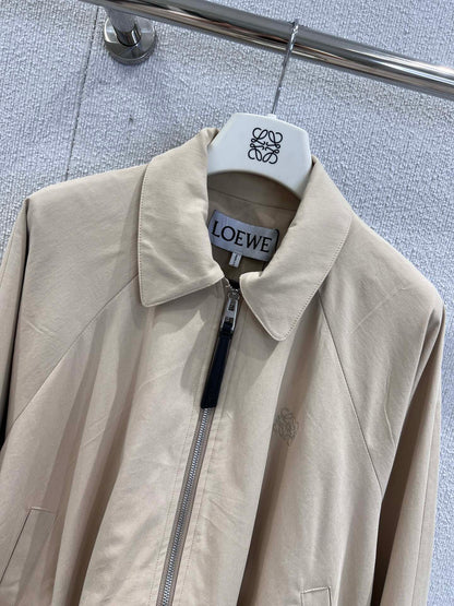 LO 25Ss Early Spring New Flip Lapel Zipper Short Drawstring Jacket Jacket