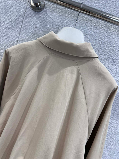 LO 25Ss Early Spring New Flip Lapel Zipper Short Drawstring Jacket Jacket