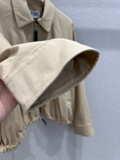 LO 25Ss Early Spring New Flip Lapel Zipper Short Drawstring Jacket Jacket