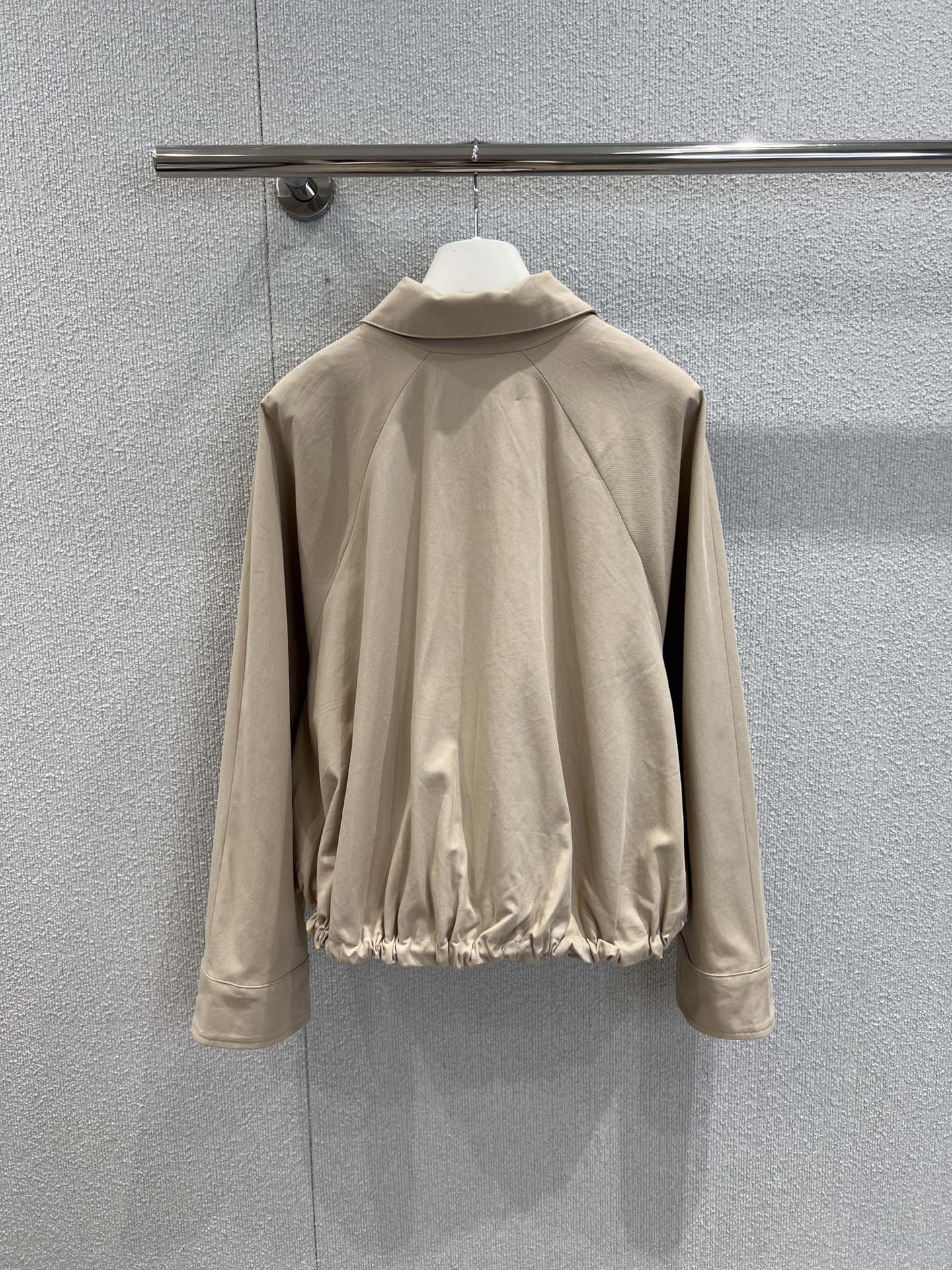 LO 25Ss Early Spring New Flip Lapel Zipper Short Drawstring Jacket Jacket