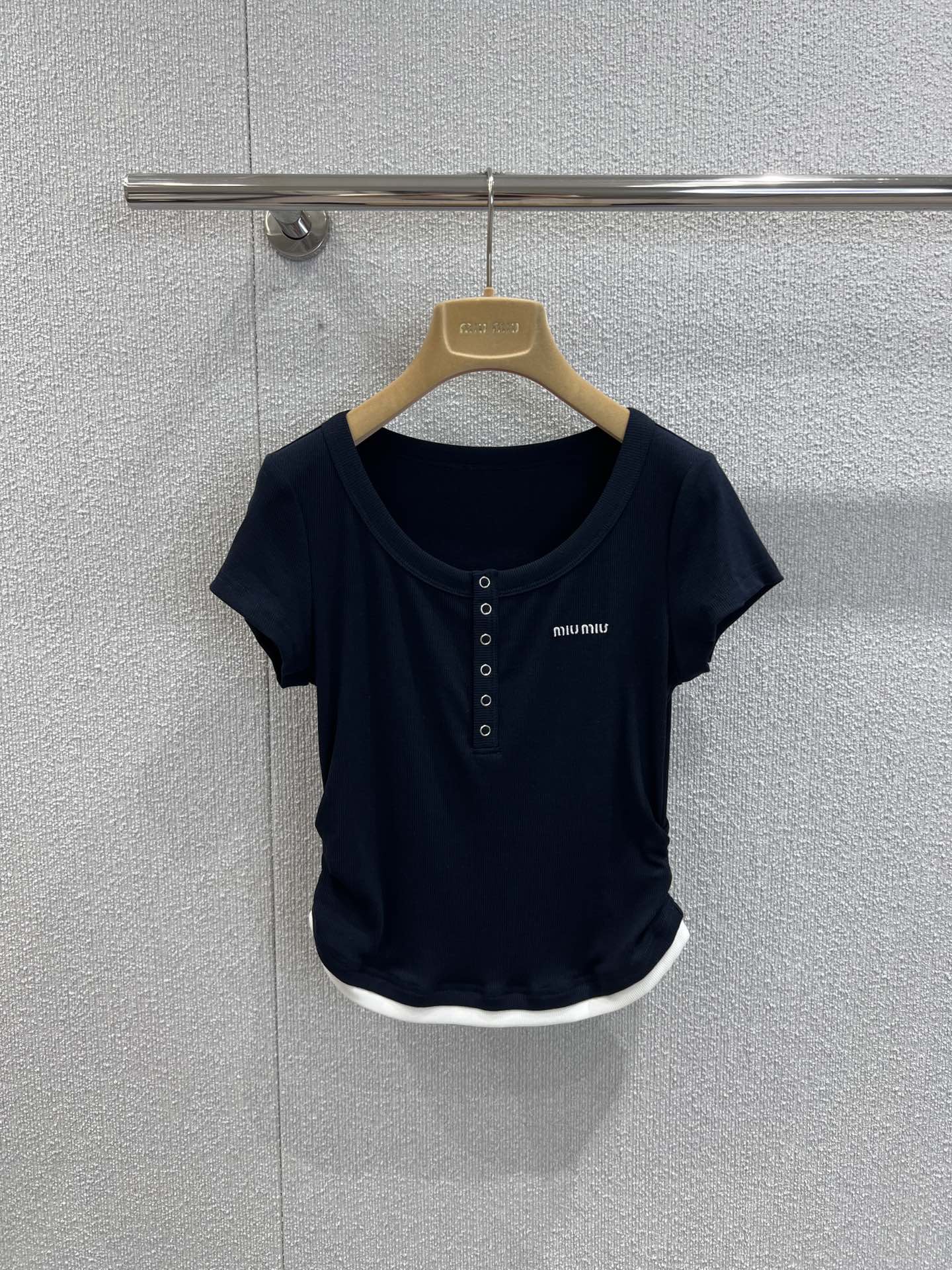 M 25SS Spring/Summer New Embroidered Cotton Short Sleeve + Tencel Denim Wide Leg Set