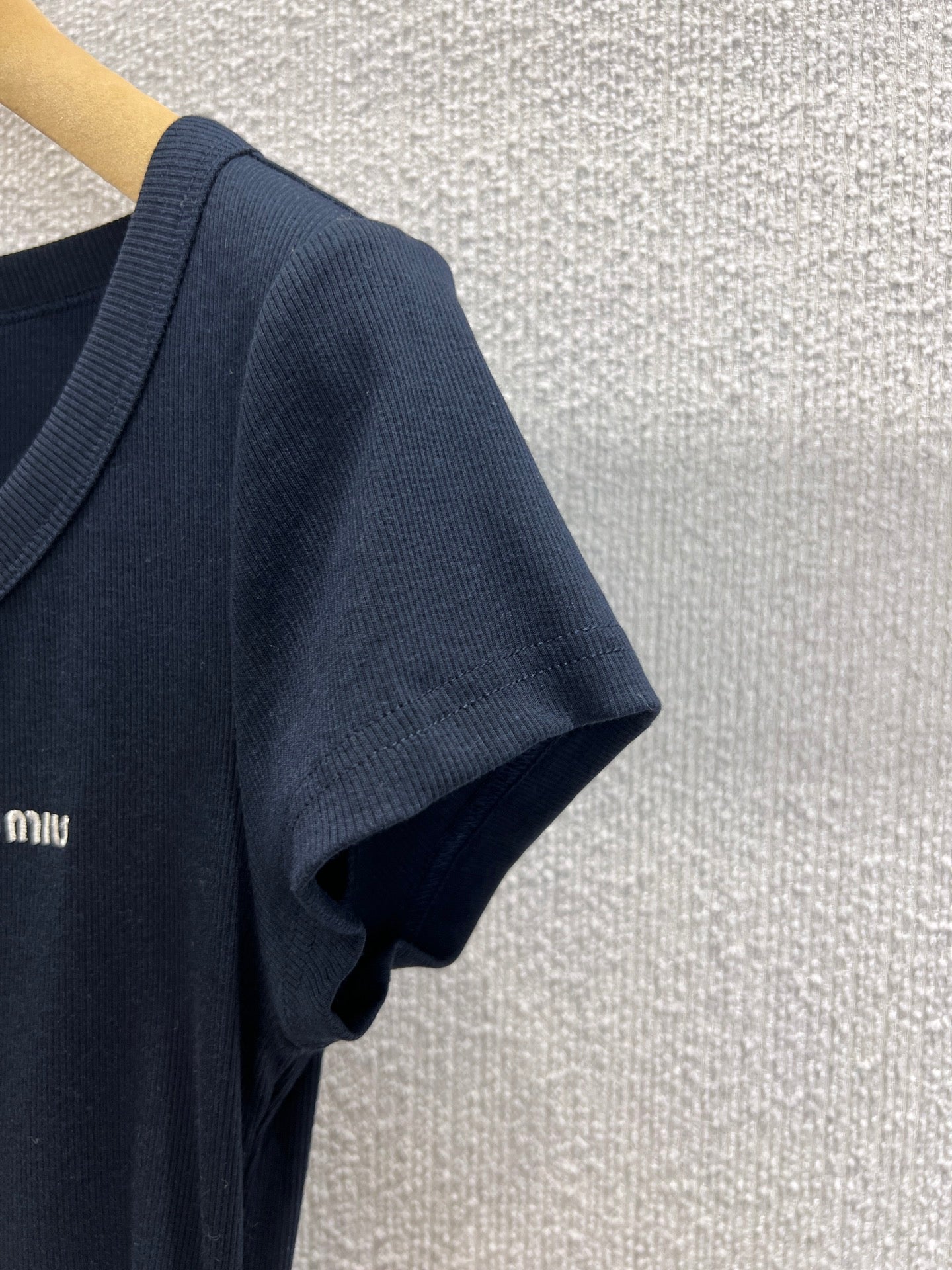 M 25SS Spring/Summer New Embroidered Cotton Short Sleeve + Tencel Denim Wide Leg Set