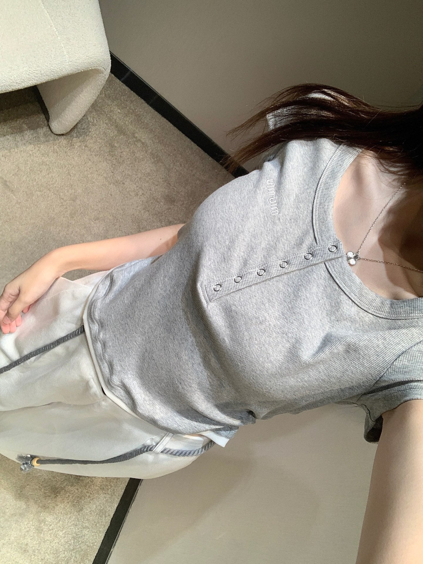 M 25SS Spring/Summer New Embroidered Cotton Short Sleeve + Tencel Denim Wide Leg Set