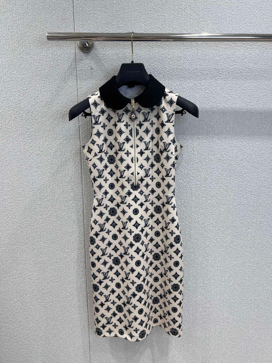 L 25Ss Spring and Summer New Classic Full Printed Old Flower Dress