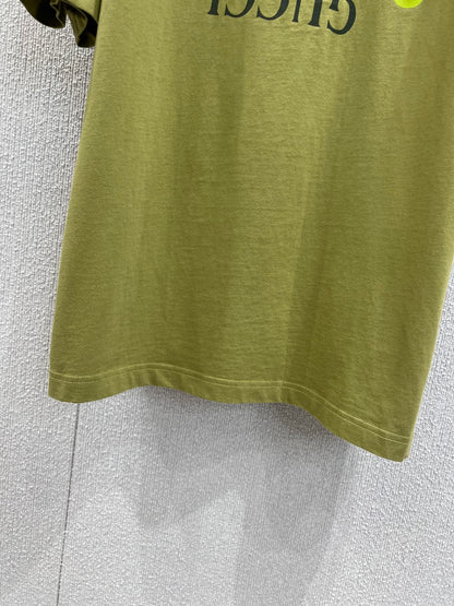 G 25Fw Early Autumn New Product Embroidered Letter Print Distressed Round Neck Short Sleeve T-shirt