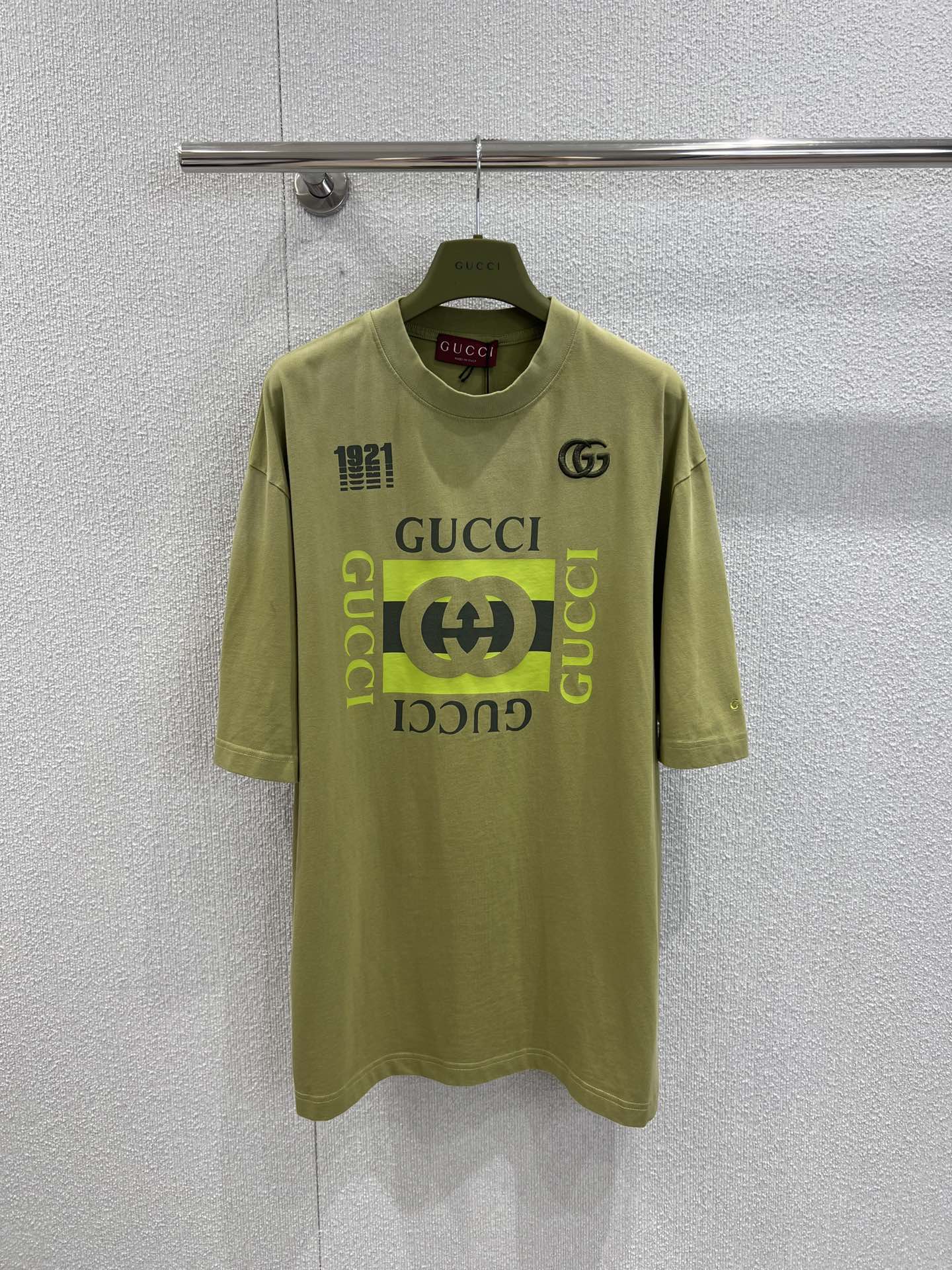 G 25Fw Early Autumn New Product Embroidered Letter Print Distressed Round Neck Short Sleeve T-shirt