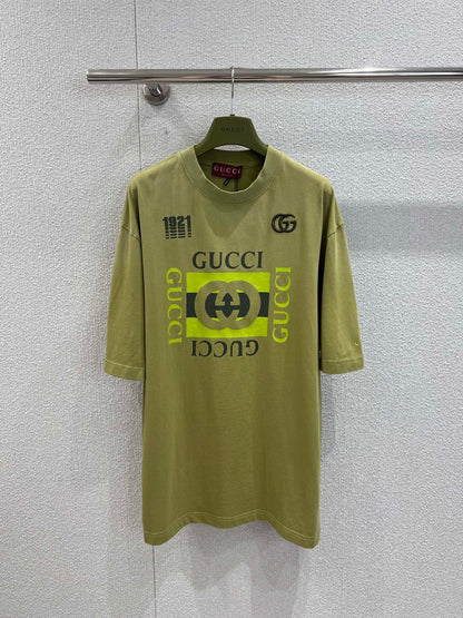 G 25Fw Early Autumn New Product Embroidered Letter Print Distressed Round Neck Short Sleeve T-shirt