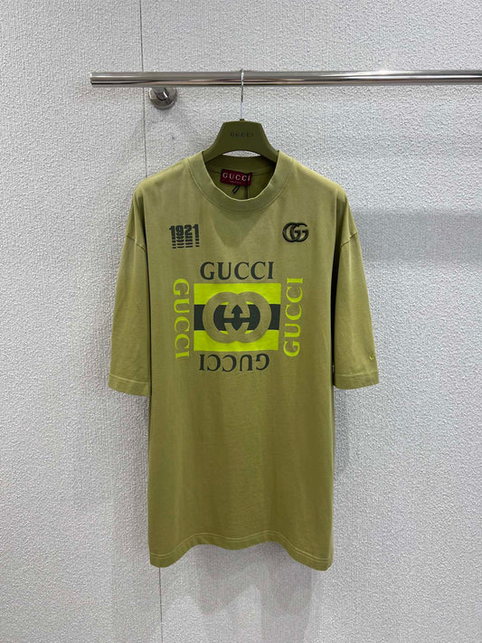 G 25Fw Early Autumn New Product Embroidered Letter Print Distressed Round Neck Short Sleeve T-shirt