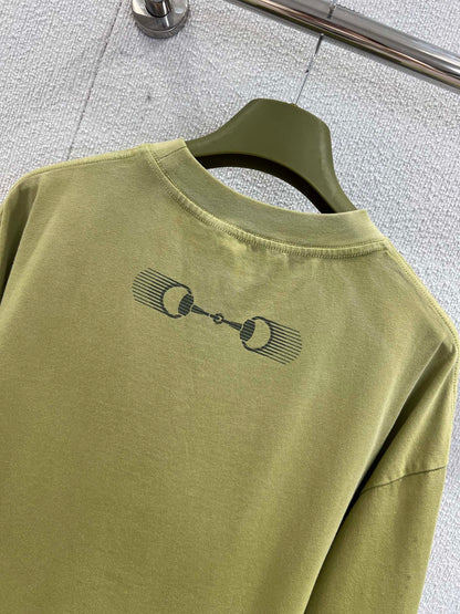 G 25Fw Early Autumn New Product Embroidered Letter Print Distressed Round Neck Short Sleeve T-shirt