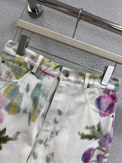 LO 25FW Early Autumn New Arrival Paula's Series Romantic Print Denim Pants