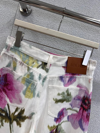 LO 25FW Early Autumn New Arrival Paula's Series Romantic Print Denim Pants